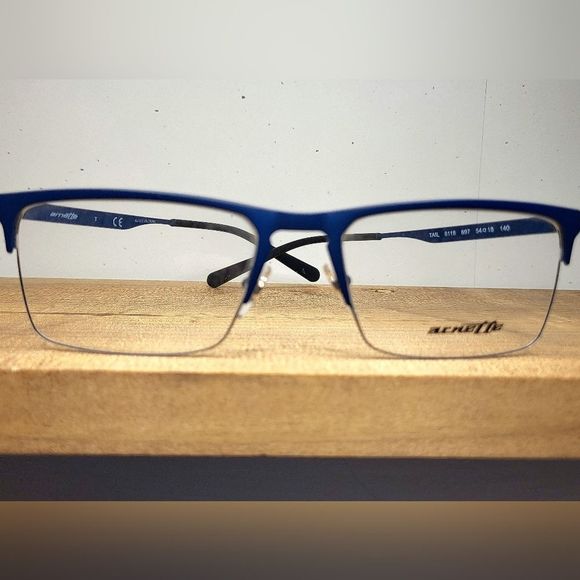 NEW Rx'able Eyeglass Frame, ARNETTE, blue metal 54-18-140 lightweight glasses - Picture 3 of 7